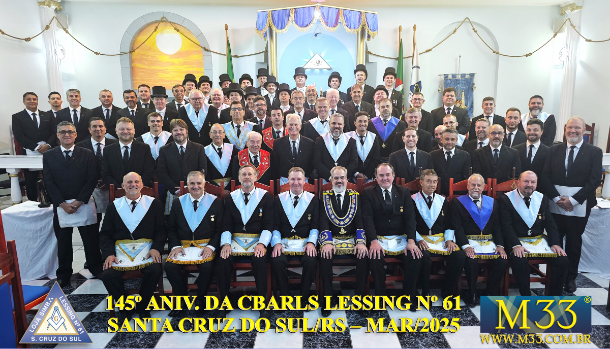 145 ANIVERSRIO DA CENT. BEN. AUG. RESP. LOJ. SIMB. LESSING N 61 - GLMERGS - SANTA CRUZ DO SUL/RS - MAR/2025 - PARTE 2 DE 2