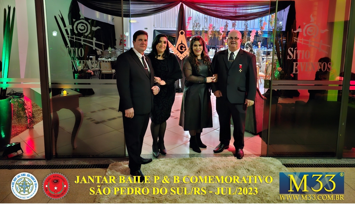 JANTAR BAILE PRETO & BRANCO COMEMORATIVO 30 ANOS DA LOJA SO PEDRO E 125 ANOS DA LOJA REMANSO - SO PEDRO DO SUL/RS - JUL/2023 PARTE 1 DE 3
